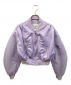 THINGS THAT MATTERシングスザットマター）の古着「SHEER SLEEVES COMPACT MA-1 BLOUSON」｜パープル