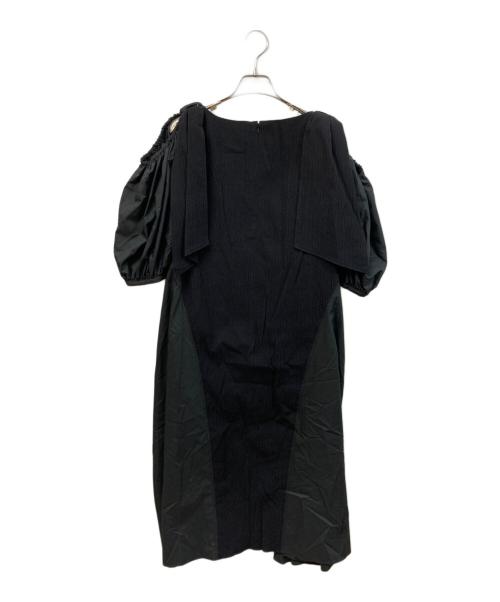 Arobe（アローブ）AROBE (アローブ) ショルダーリボンワンピース ブラック サイズ:SIZE 2の古着・服飾アイテム