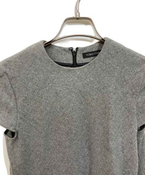 YOKO CHAN（ヨーコチャン）YOKO CHAN (ヨーコチャン) ウール半袖ワンピース グレー サイズ:	SIZE 38の古着・服飾アイテム