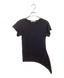 MaxMara（マックスマーラ）の古着「アシンメトリー半袖ニット」｜ブラック