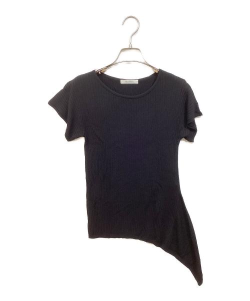 MaxMara（マックスマーラ）MaxMara (マックスマーラ) アシンメトリー半袖ニット ブラック サイズ:Sの古着・服飾アイテム