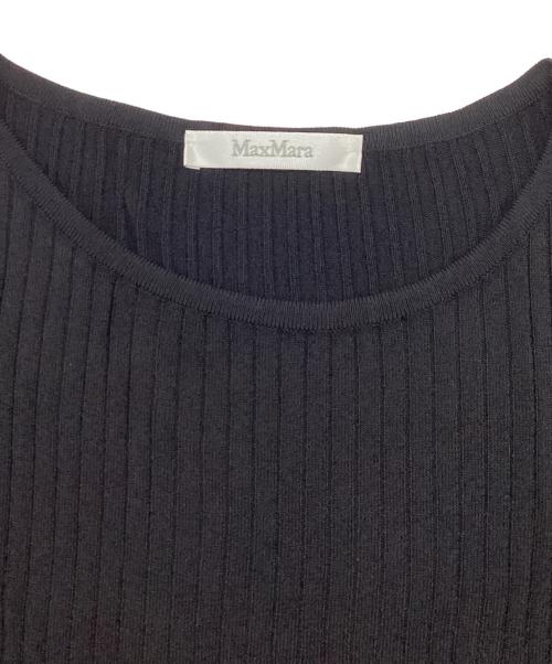 MaxMara（マックスマーラ）MaxMara (マックスマーラ) アシンメトリー半袖ニット ブラック サイズ:Sの古着・服飾アイテム