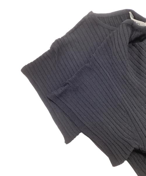 MaxMara（マックスマーラ）MaxMara (マックスマーラ) アシンメトリー半袖ニット ブラック サイズ:Sの古着・服飾アイテム
