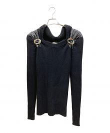 BOTTEGA VENETA（ボッテガベネタ）の古着「ニットデザインワンピース」｜ブラック