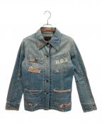 KINKYキンキーヒステリックグラマー）の古着「パッチワークデニムジャケット」｜ブルー