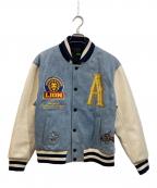 A FEW GOOD KIDSアフューグッドキッズ）の古着「スタジャン」｜ベージュ×ブルー