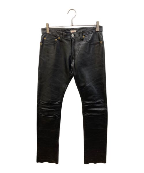 SOMET（ソメ）SOMET (ソメ) レザーパンツ ブラック サイズ:Mの古着・服飾アイテム