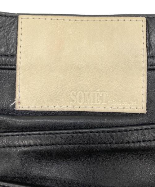 SOMET（ソメ）SOMET (ソメ) レザーパンツ ブラック サイズ:Mの古着・服飾アイテム