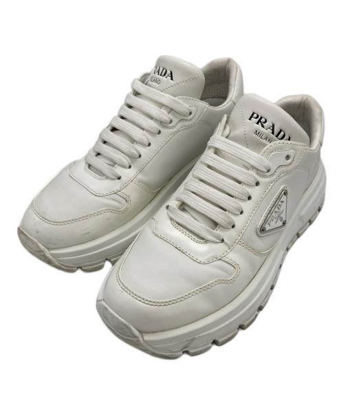 PRADA（プラダ）PRADA (プラダ) Prax 01 レザー スニーカー ホワイト サイズ:SIZE 36 1/2の古着・服飾アイテム