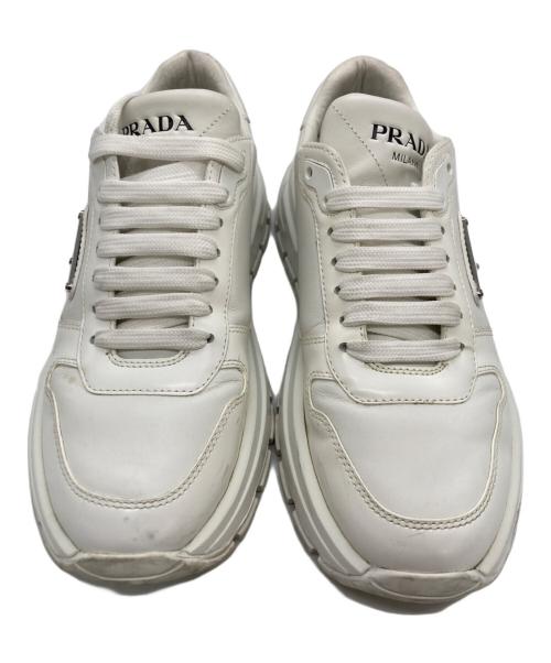 PRADA（プラダ）PRADA (プラダ) Prax 01 レザー スニーカー ホワイト サイズ:SIZE 36 1/2の古着・服飾アイテム
