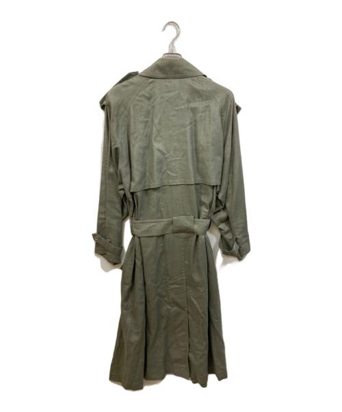 ISSEY MIYAKE MEN（イッセイミヤケメン）ISSEY MIYAKE MEN (イッセイミヤケメン) リネントレンチコート オリーブ サイズ:	SIZE Mの古着・服飾アイテム