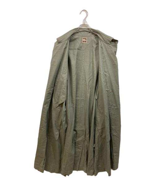 ISSEY MIYAKE MEN（イッセイミヤケメン）ISSEY MIYAKE MEN (イッセイミヤケメン) リネントレンチコート オリーブ サイズ:	SIZE Mの古着・服飾アイテム