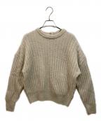SHIPS anyシップスエニィ）の古着「タック編みクルーネック ボタン ニット プルオーバー」｜ベージュ