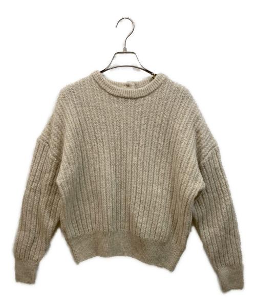 SHIPS any（シップスエニィ）SHIPS any (シップスエニィ) タック編みクルーネック ボタン ニット プルオーバー ベージュ サイズ:SIZE Freeの古着・服飾アイテム