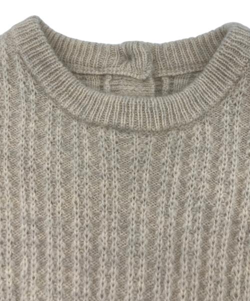 SHIPS any（シップスエニィ）SHIPS any (シップスエニィ) タック編みクルーネック ボタン ニット プルオーバー ベージュ サイズ:SIZE Freeの古着・服飾アイテム