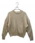 SHIPS any（シップスエニィ）の古着「タック編みクルーネック ボタン ニット プルオーバー」｜ベージュ