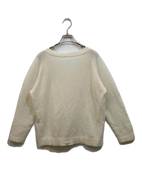 NOLLEY'S（ノーリーズ）NOLLEY'S (ノーリーズ) シアーカシミヤVネックプルオーバーニット アイボリー サイズ:	SIZE 38の古着・服飾アイテム