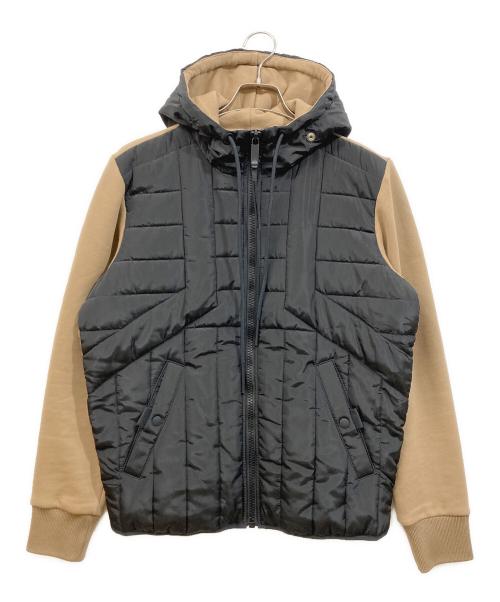 DIESEL（ディーゼル）DIESEL (ディーゼル) 異素材切り替えキルティングジャケット ベージュ×ブラック サイズ:Sの古着・服飾アイテム