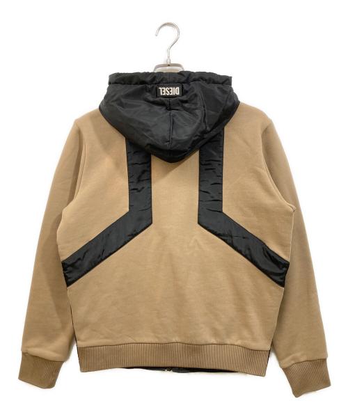 DIESEL（ディーゼル）DIESEL (ディーゼル) 異素材切り替えキルティングジャケット ベージュ×ブラック サイズ:Sの古着・服飾アイテム