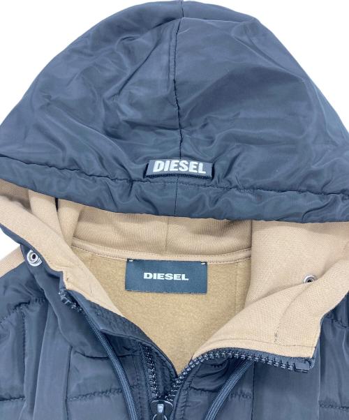 DIESEL（ディーゼル）DIESEL (ディーゼル) 異素材切り替えキルティングジャケット ベージュ×ブラック サイズ:Sの古着・服飾アイテム