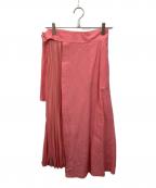 beautiful peopleビューティフルピープル）の古着「リネンプリーツスカート」｜ピンク