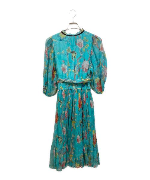 Velnica（ヴェルニカ）Velnica (ヴェルニカ) 花柄柄フラワーシフォンワンピース ネイビー サイズ:FREEの古着・服飾アイテム
