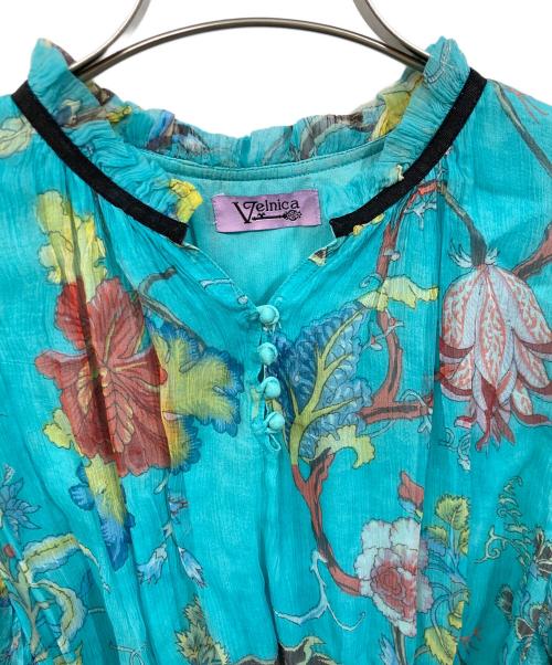 Velnica（ヴェルニカ）Velnica (ヴェルニカ) 花柄柄フラワーシフォンワンピース ネイビー サイズ:FREEの古着・服飾アイテム