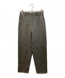 BEAUTY&YOUTH（ビューティーアンドユース）の古着「ビンテージトラウザー型レザーパンツ」｜グレー