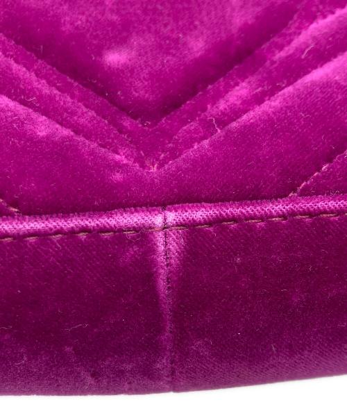 GUCCI（グッチ）GUCCI (グッチ) GGマーモントベルベッドチェーンショルダーバッグ パープルの古着・服飾アイテム