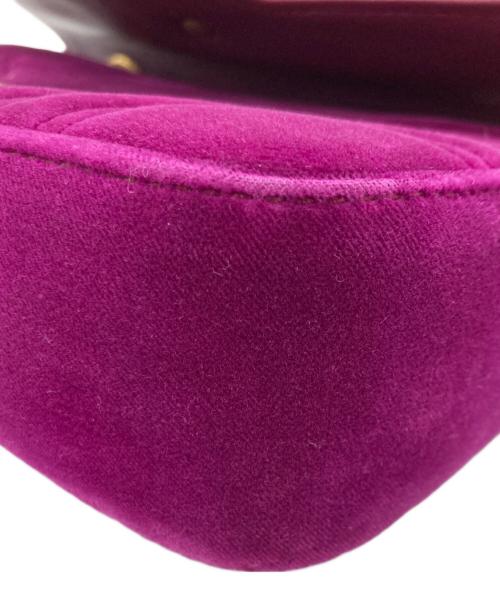 GUCCI（グッチ）GUCCI (グッチ) GGマーモントベルベッドチェーンショルダーバッグ パープルの古着・服飾アイテム