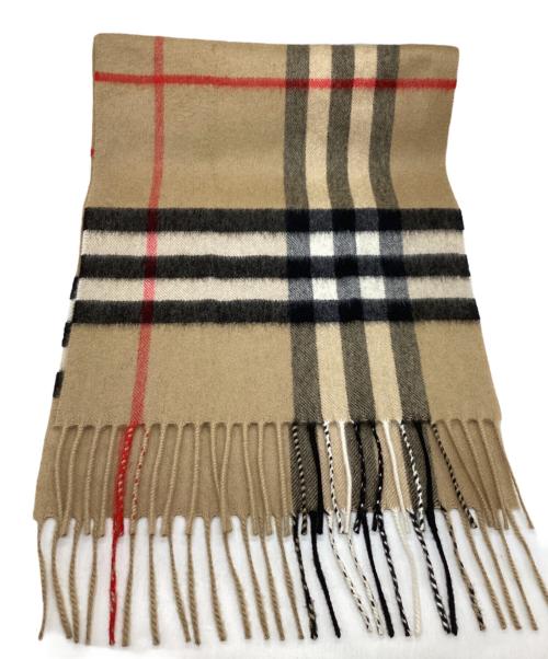BURBERRY LONDON（バーバリーロンドン）BURBERRY LONDON (バーバリーロンドン) カシミヤノバチェックマフラー ベージュの古着・服飾アイテム