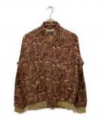 BEAMS PLUSビームスプラス）の古着「コーデュロイ プリント ハリントン ジャケット」｜ブラウン