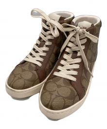 COACH（コーチ）の古着「クリップ ハイ トップ スニーカー」｜ベージュ