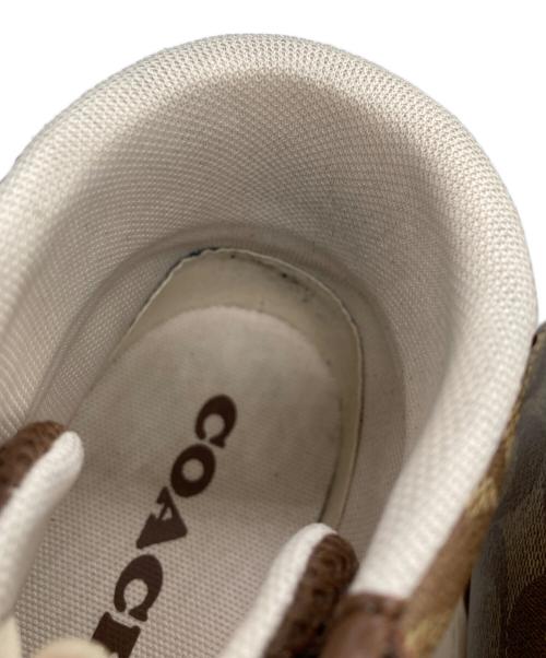 COACH（コーチ）COACH (コーチ) クリップ ハイ トップ スニーカー ベージュ サイズ:	SIZE 24cmの古着・服飾アイテム