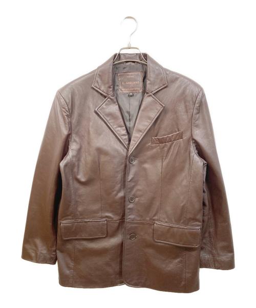 G.GAGLIANO（ジー・ガリアーノ）G.GAGLIANO (ジー・ガリアーノ) レザージャケット ブラウン サイズ:Mの古着・服飾アイテム