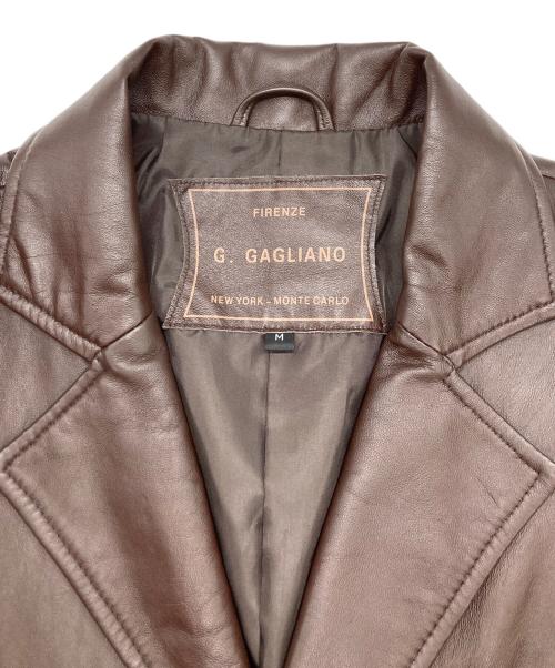 G.GAGLIANO（ジー・ガリアーノ）G.GAGLIANO (ジー・ガリアーノ) レザージャケット ブラウン サイズ:Mの古着・服飾アイテム