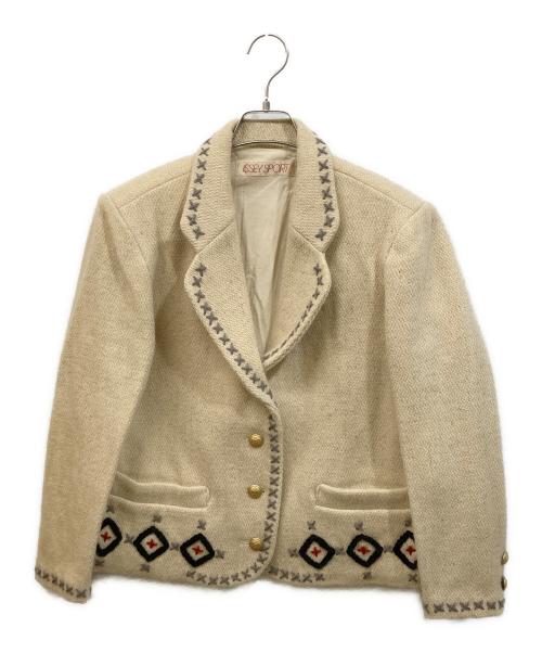 ISSEY SPORT（イッセイスポーツ）ISSEY SPORT (イッセイスポーツ) ウールテーラードジャケット アイボリー サイズ:7の古着・服飾アイテム