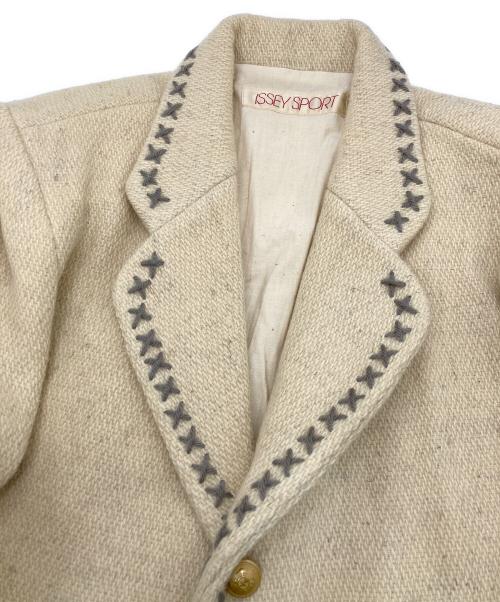 ISSEY SPORT（イッセイスポーツ）ISSEY SPORT (イッセイスポーツ) ウールテーラードジャケット アイボリー サイズ:7の古着・服飾アイテム