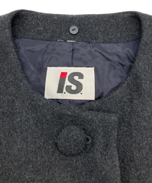 I.S.ISSEY MIYAKE（アイエス イッセイミヤケ）I.S.ISSEY MIYAKE (アイエス イッセイミヤケ) ノーカラージャケット グレー サイズ:9の古着・服飾アイテム
