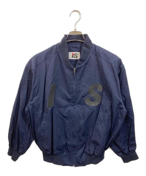 I.S.ISSEY MIYAKE（アイエス イッセイミヤケ）I.S.ISSEY MIYAKE (アイエス イッセイミヤケ) ワッペン付きブルゾン ネイビー サイズ:9の古着・服飾アイテム