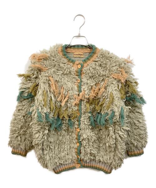 ISSEY MIYAKE（イッセイミヤケ）ISSEY MIYAKE (イッセイミヤケ) フリンジニットカーディガン ベージュ サイズ:サイズ表記なしの古着・服飾アイテム