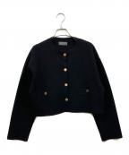 uncraveアンクレイヴ）の古着「ウールナイロン ジャガード ニットカーディガン」｜ブラック