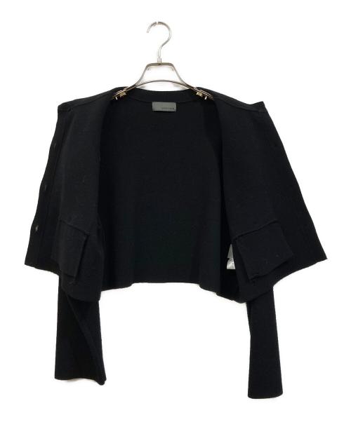 uncrave（アンクレイヴ）uncrave (アンクレイヴ) ウールナイロン ジャガード ニットカーディガン ブラック サイズ:SIZE 1の古着・服飾アイテム