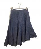 MADISON BLUEマディソンブルー）の古着「PANEL FLARE SKIRT LINEN TWILL」｜ネイビー