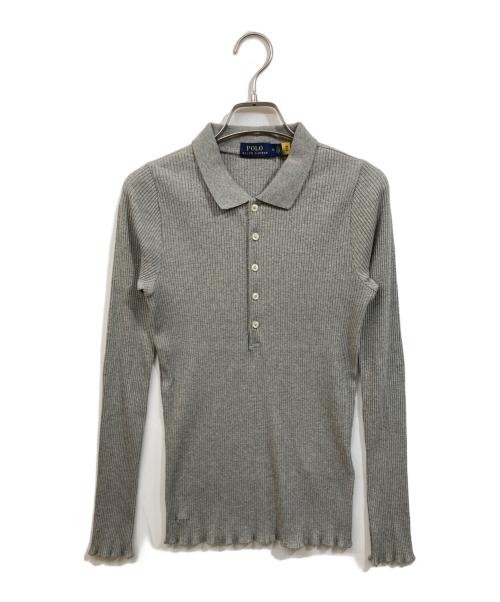 POLO RALPH LAUREN（ポロ・ラルフローレン）POLO RALPH LAUREN (ポロ・ラルフローレン) ニットポロシャツ グレー サイズ:	SIZE Mの古着・服飾アイテム