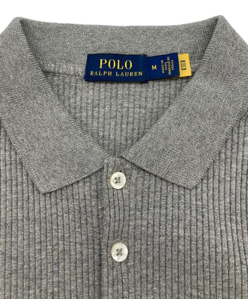 POLO RALPH LAUREN（ポロ・ラルフローレン）POLO RALPH LAUREN (ポロ・ラルフローレン) ニットポロシャツ グレー サイズ:	SIZE Mの古着・服飾アイテム