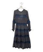 SEVEN TEN by MIHO KAWAHITOセブン テン バイ ミホ カワヒト）の古着「ドットシフォンドレス」｜ネイビー