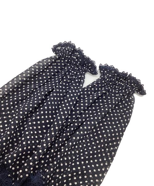 SEVEN TEN by MIHO KAWAHITO（セブン テン バイ ミホ カワヒト）SEVEN TEN by MIHO KAWAHITO (セブン テン バイ ミホ カワヒト) ドットシフォンドレス ネイビー サイズ:SIZE Mの古着・服飾アイテム