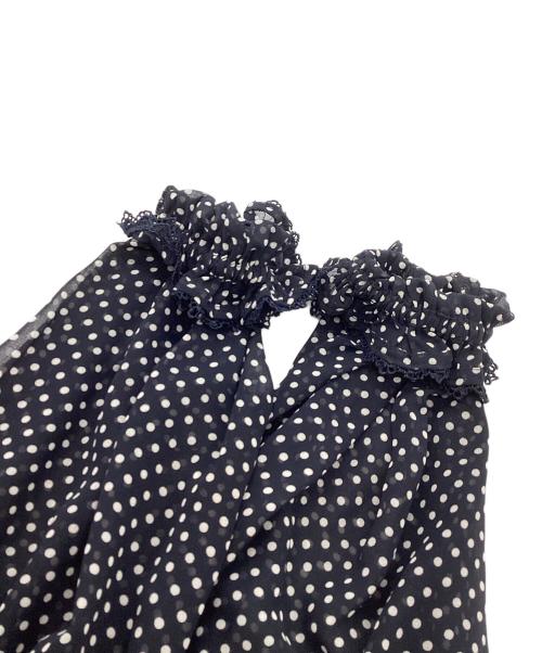 SEVEN TEN by MIHO KAWAHITO（セブン テン バイ ミホ カワヒト）SEVEN TEN by MIHO KAWAHITO (セブン テン バイ ミホ カワヒト) ドットシフォンドレス ネイビー サイズ:SIZE Mの古着・服飾アイテム