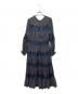 SEVEN TEN by MIHO KAWAHITO (セブン テン バイ ミホ カワヒト) ドットシフォンドレス ネイビー サイズ:SIZE M：9000円